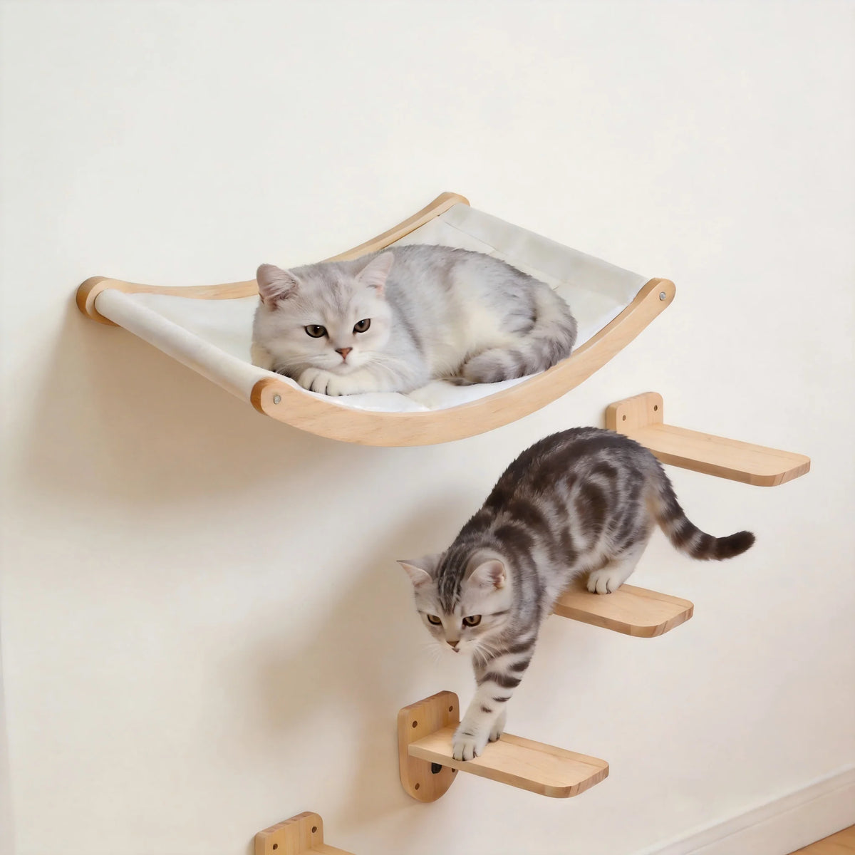 CWV Wall Mounted Cat Hammock Climbing Shelves And Scratching Perches