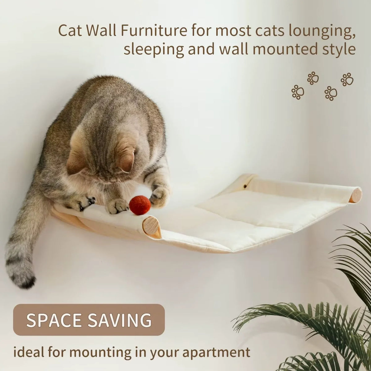 CWV Wall Mounted Cat Hammock Climbing Shelves And Scratching Perches