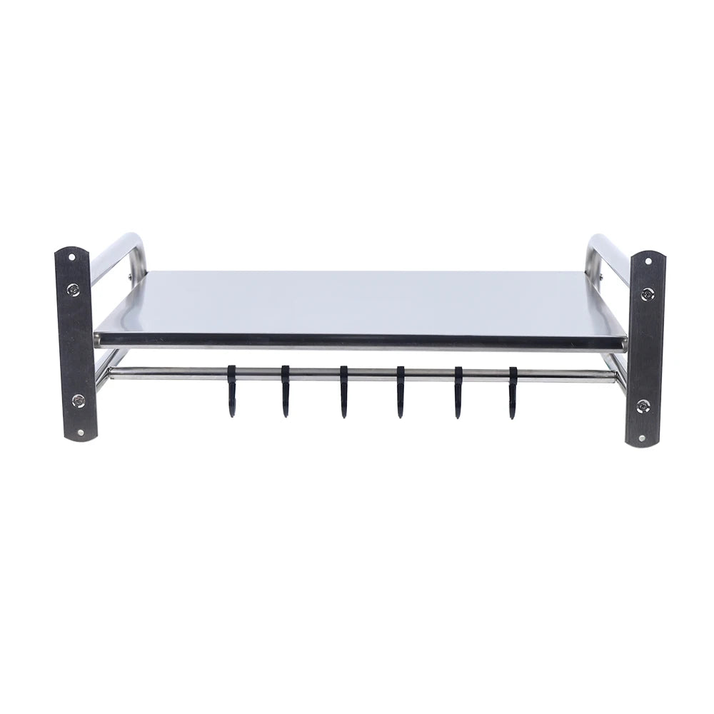 Stainless Steel Wall Mounted Microwave Oven Rack Kitchen Shelf