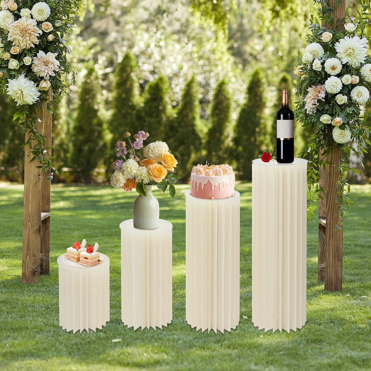 Foldable Cardboard Flower Stand Set for Wedding and Party Displays