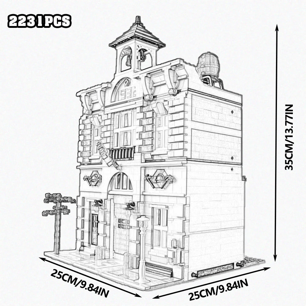 Modular City Corner Jazz Club Hotel Building Blocks Set