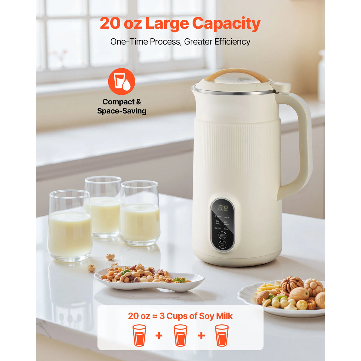 VEVOR 8-in-1 Nut Milk Maker for Soy and Oat Milk