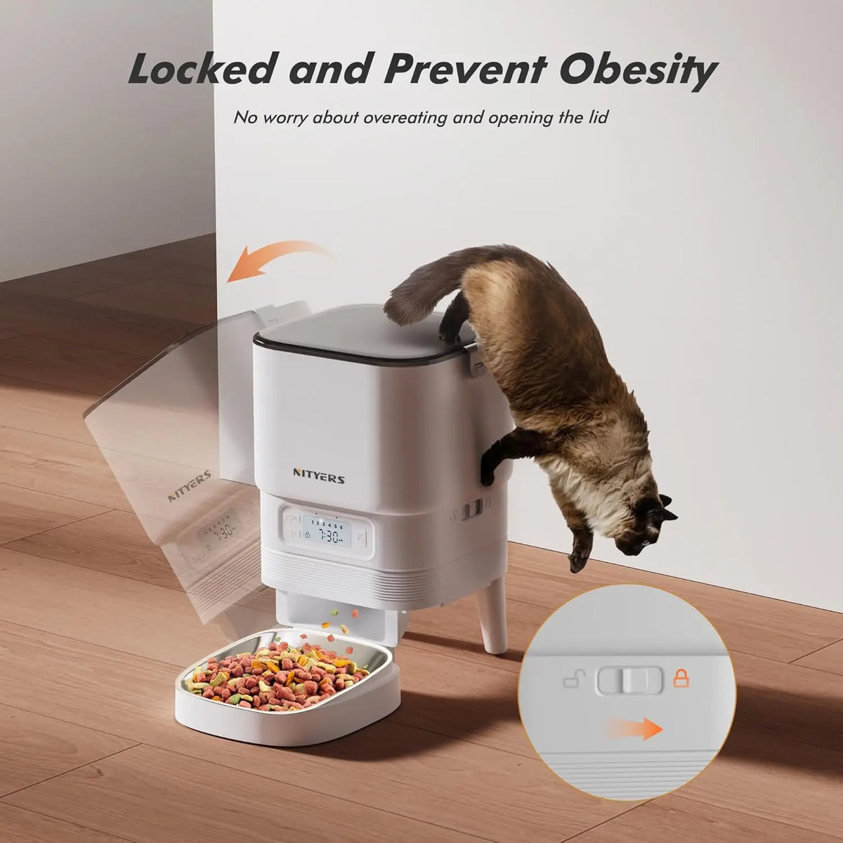 Nityers Automatic Pet Feeder With Timed Portions And Voice Recorder