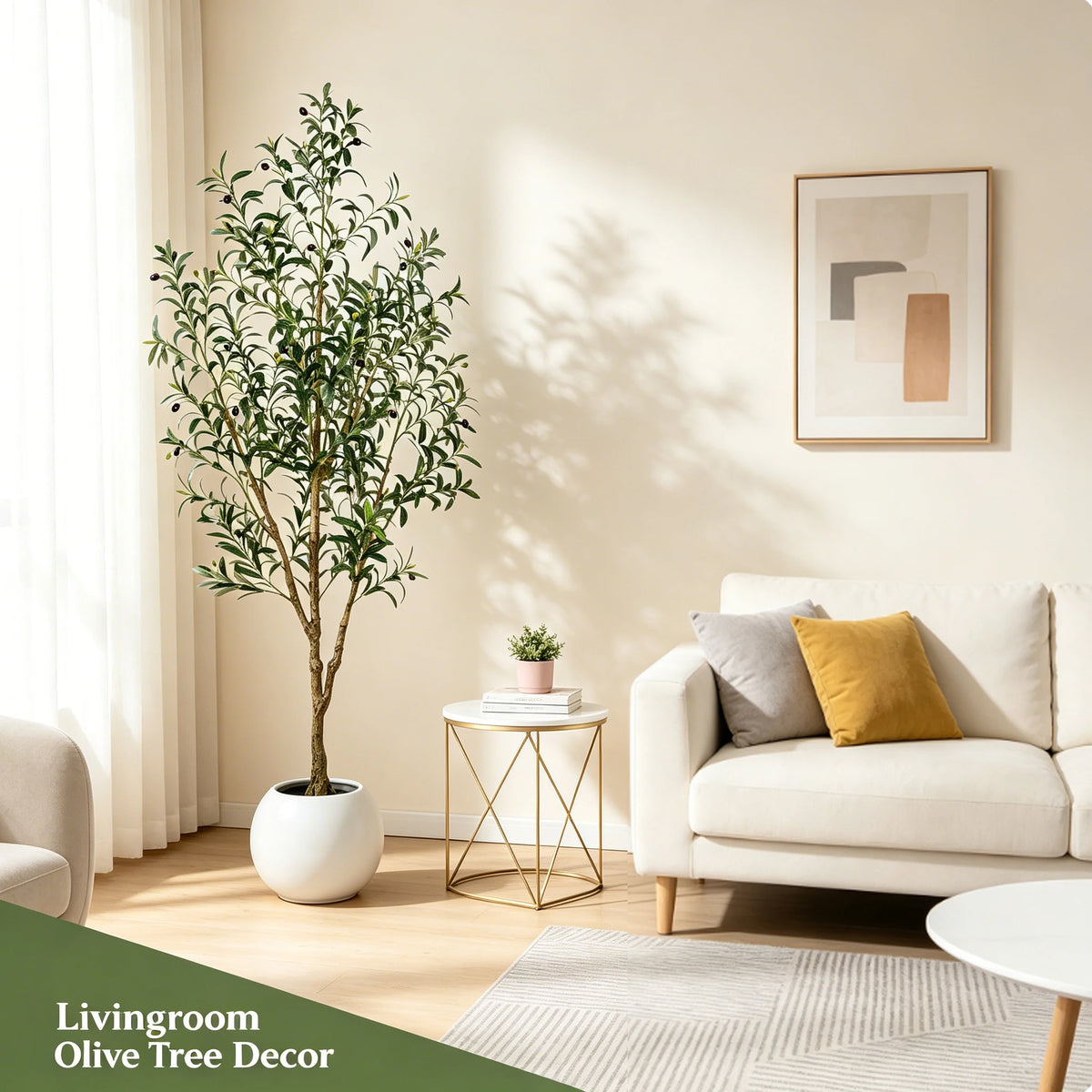 Olitree Artificial Olive Tree With Natural Wood Trunk Home Decoration