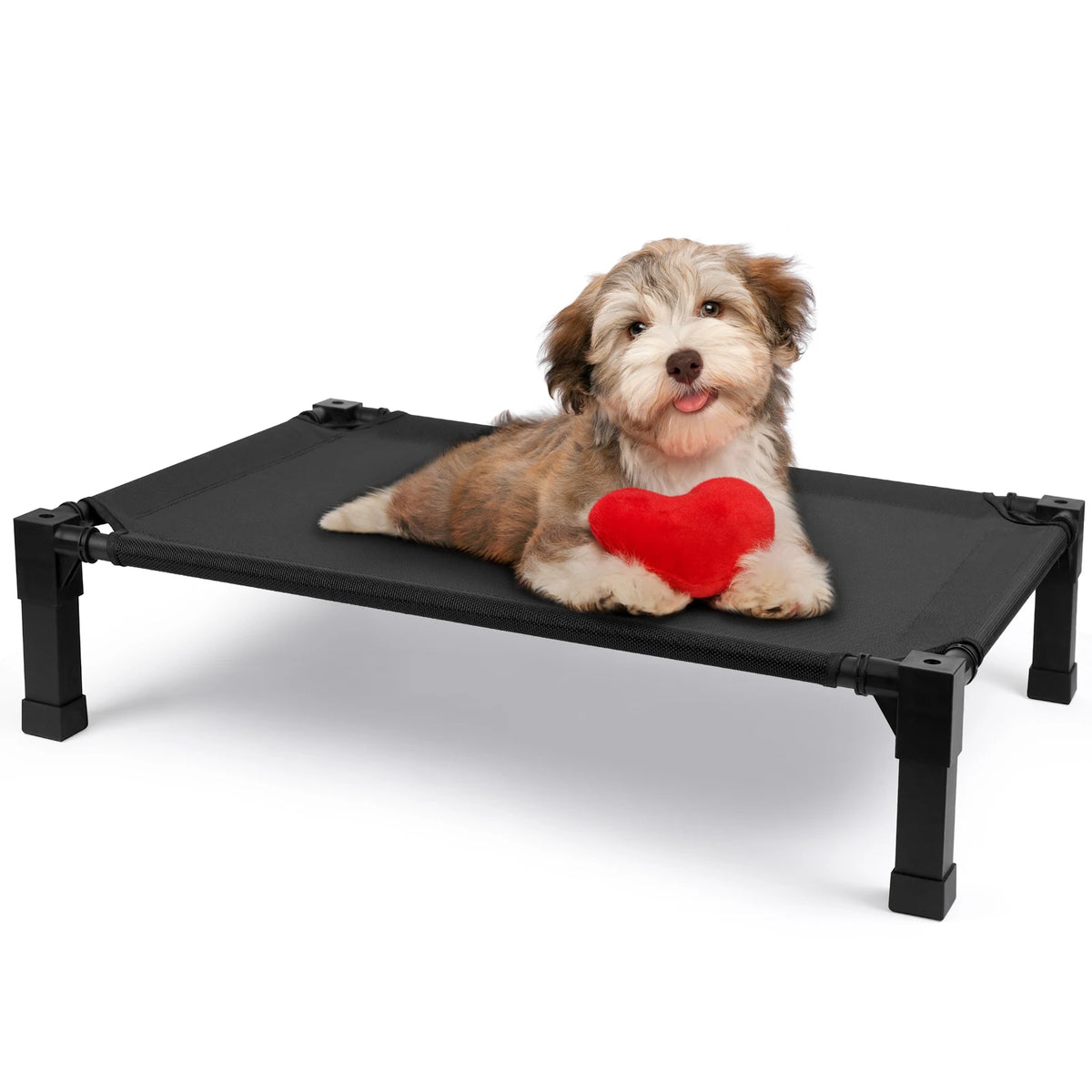 Portable Elevated Cooling Dog Bed With Chew-Proof Mesh And Frame
