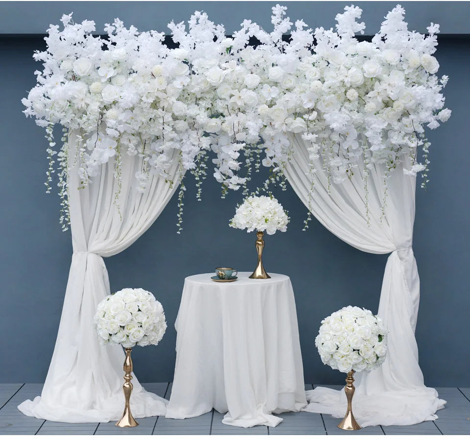 Angela Flower Hanging Cherry Blossom Wisteria Wedding Backdrop Floral Decor