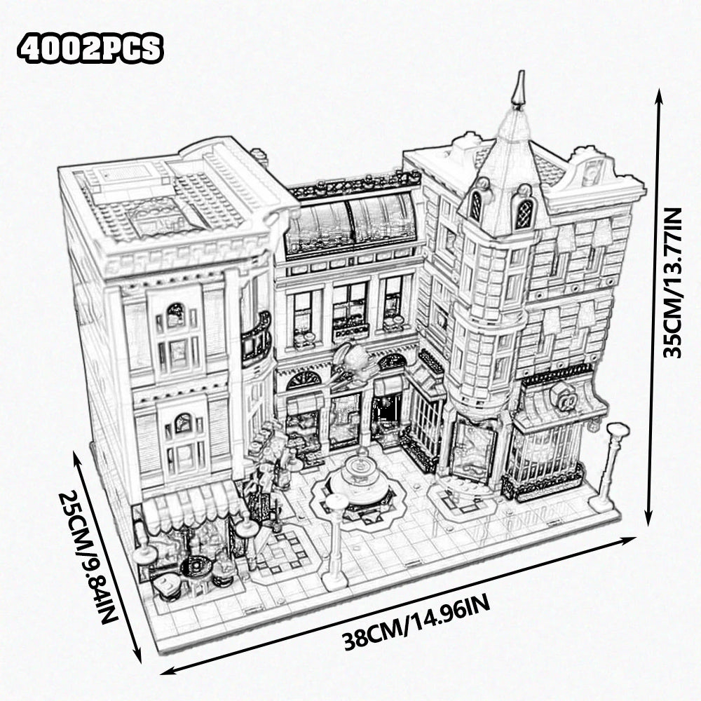 Modular City Corner Jazz Club Hotel Building Blocks Set