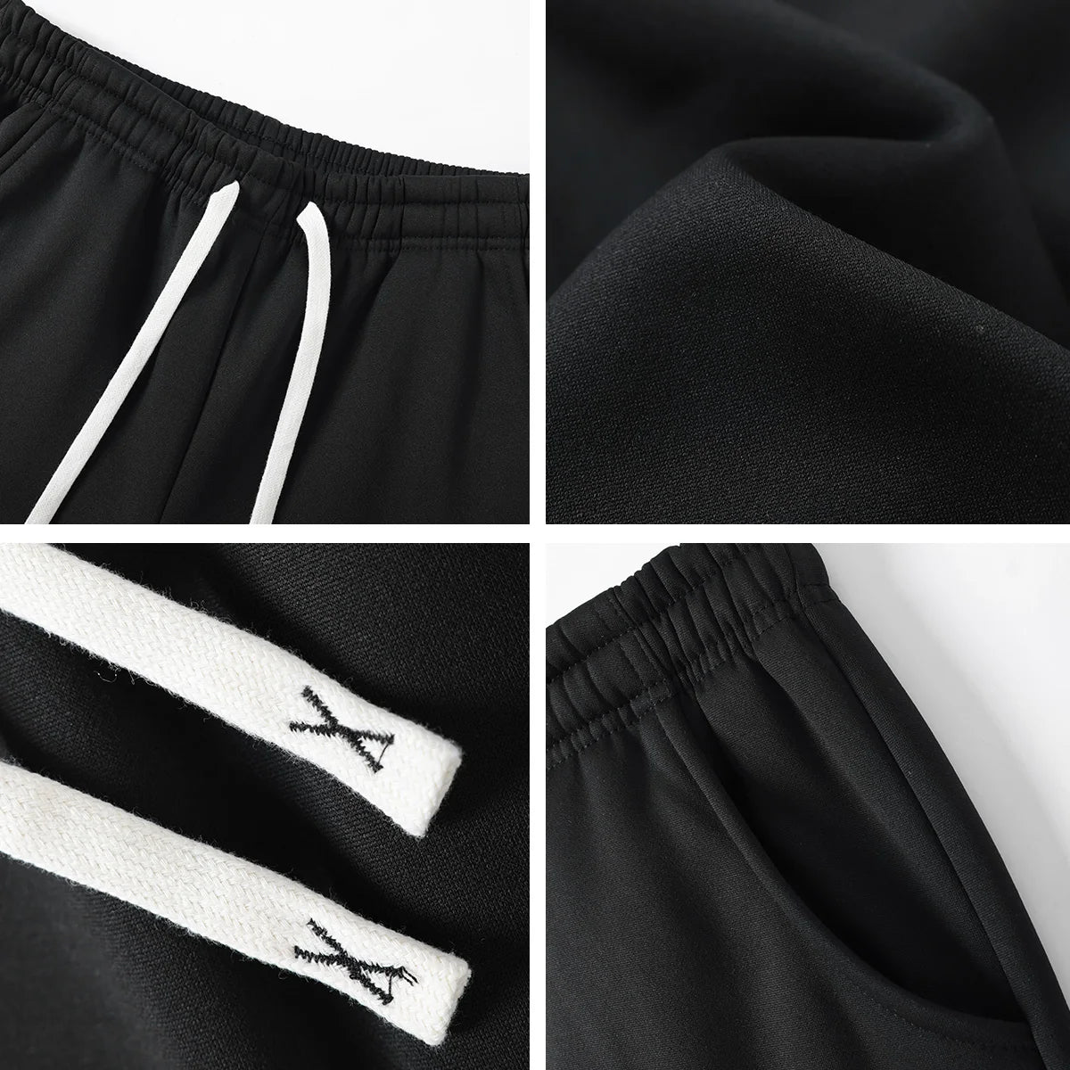 Men's 4-piece casual pants, solid color sports pants, and ankle tied outdoor jogging pants can be worn all year round