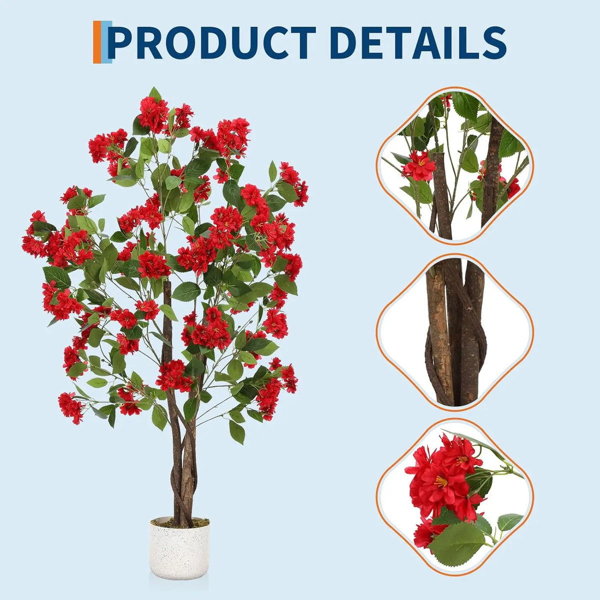 HiMISS Artificial Osmanthus Tree With Lifelike Flowers For Home Decor