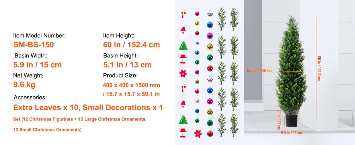 SucceBuy Artificial Cedar Topiary Trees for Home and Garden Decor