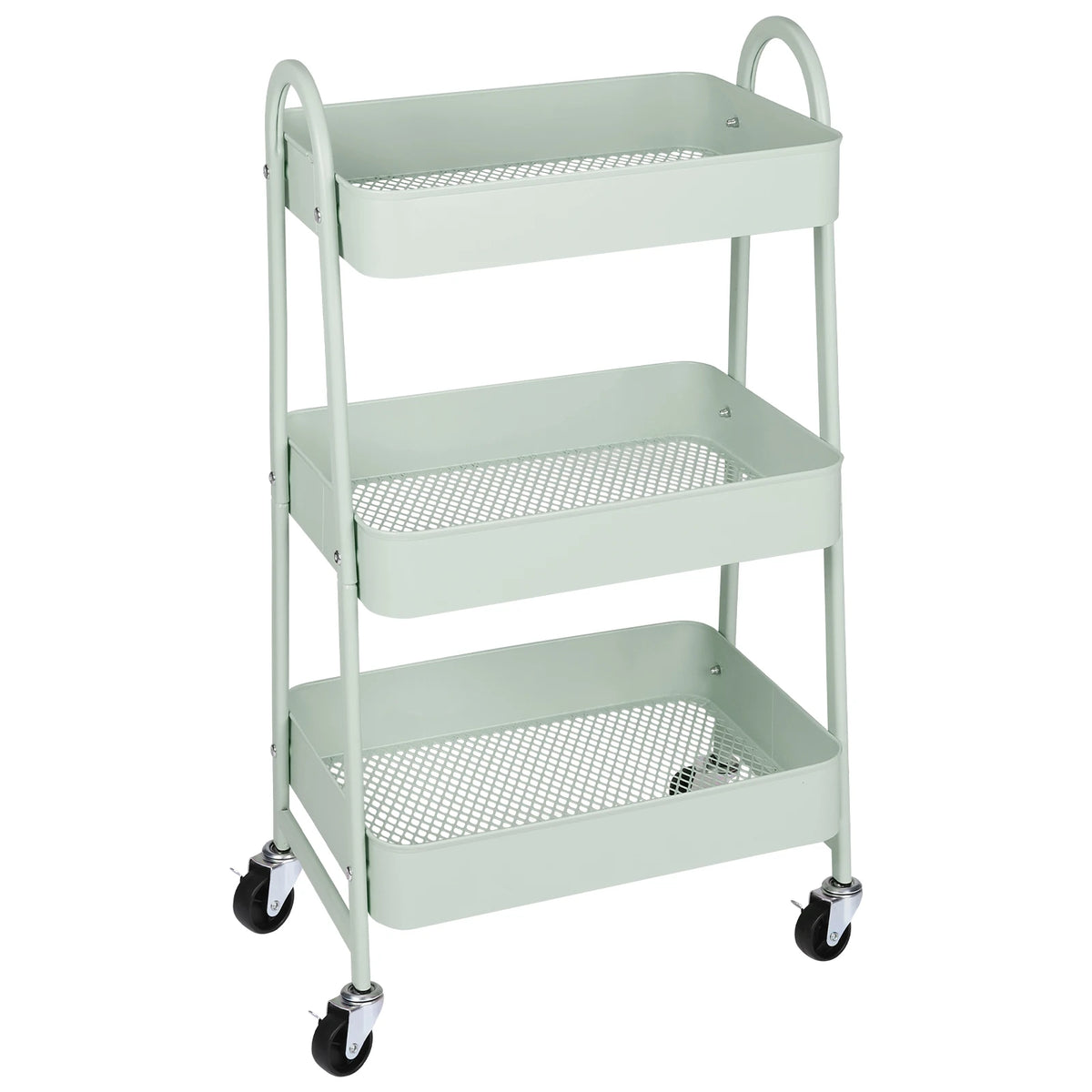 JHK Metal Rolling Storage Cart With Lockable Wheels