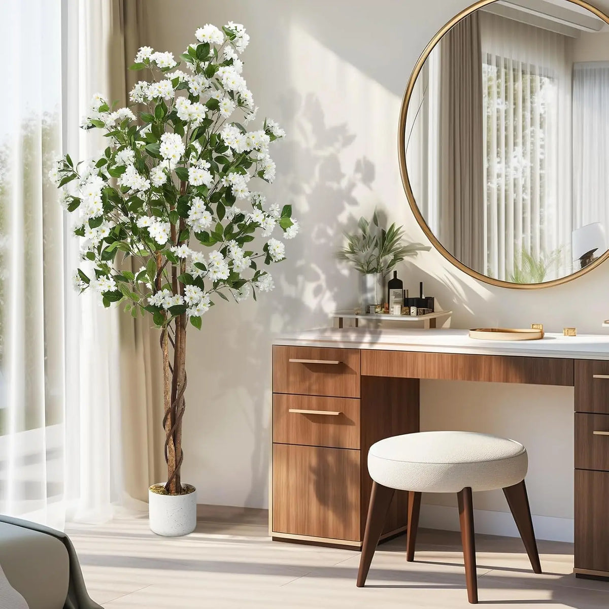 HiMISS Artificial Osmanthus Tree With Lifelike Flowers For Home Decor