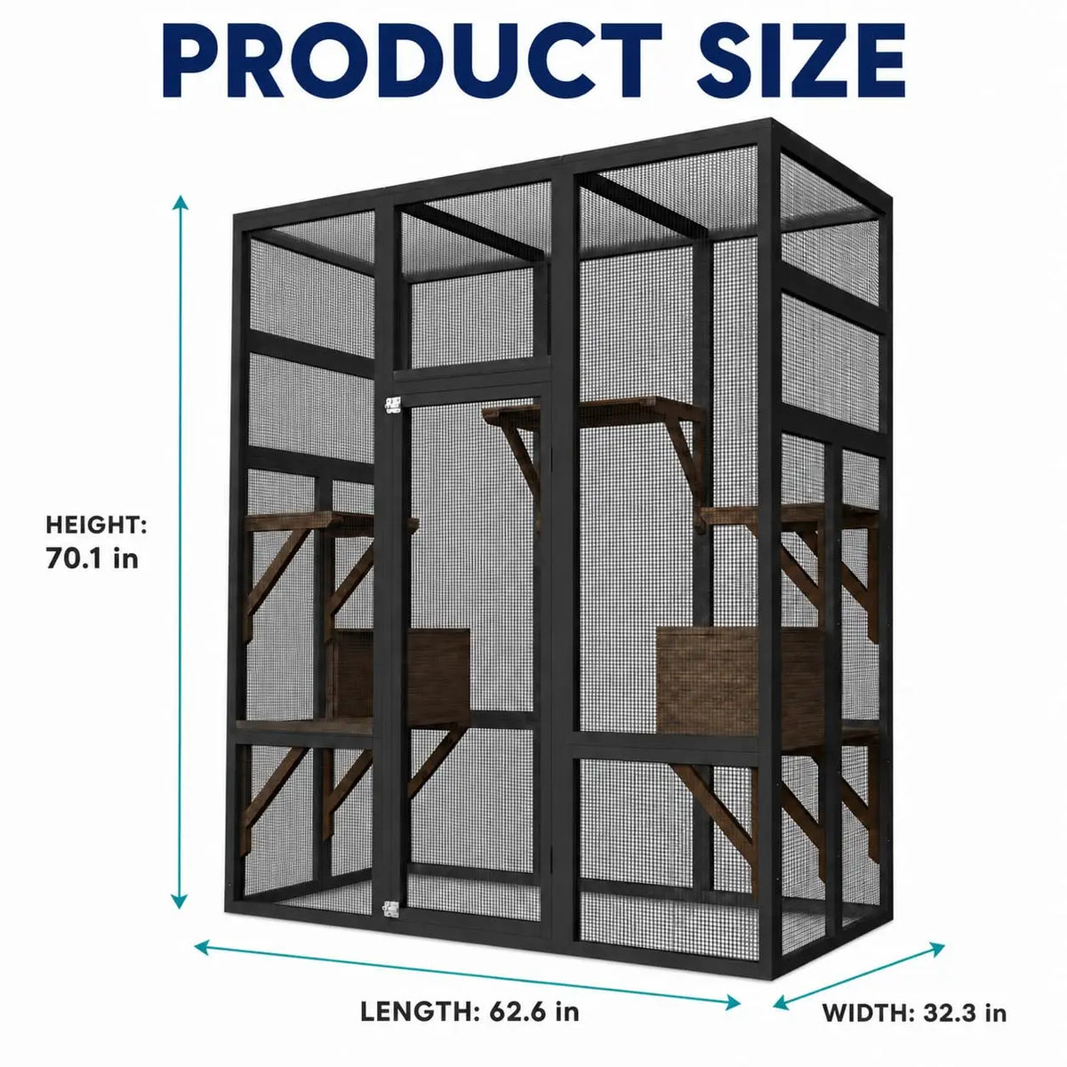 HiMISS Outdoor Wooden Cat Enclosure With Waterproof UV Roof