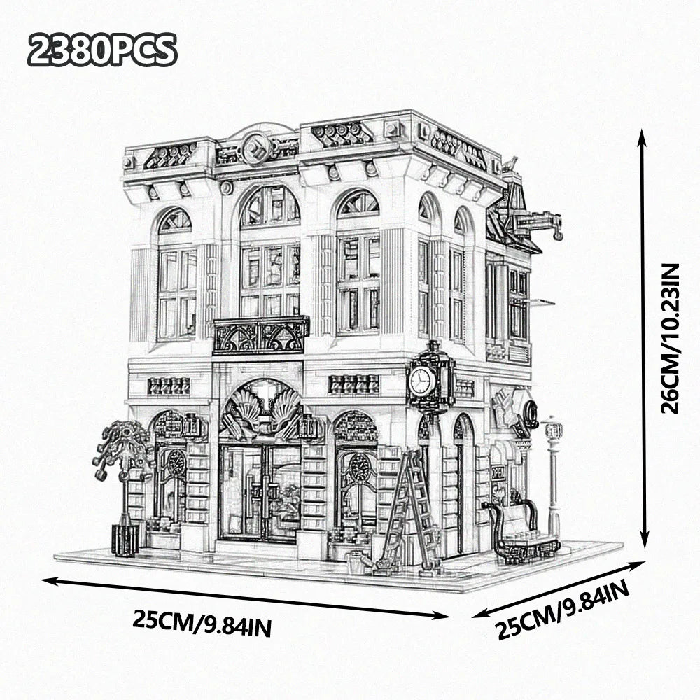 Modular City Corner Jazz Club Hotel Building Blocks Set