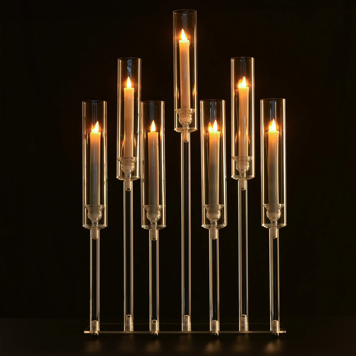 VINCIGANT Seven Arm Acrylic Candelabra for Weddings and Home Decor