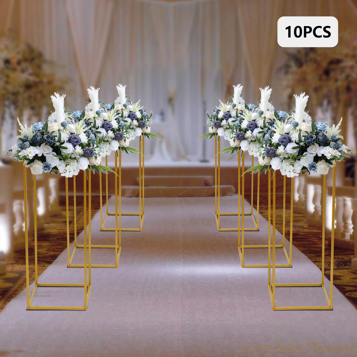 10 Piece Metal Flower Stand Set for Wedding Event Decorations