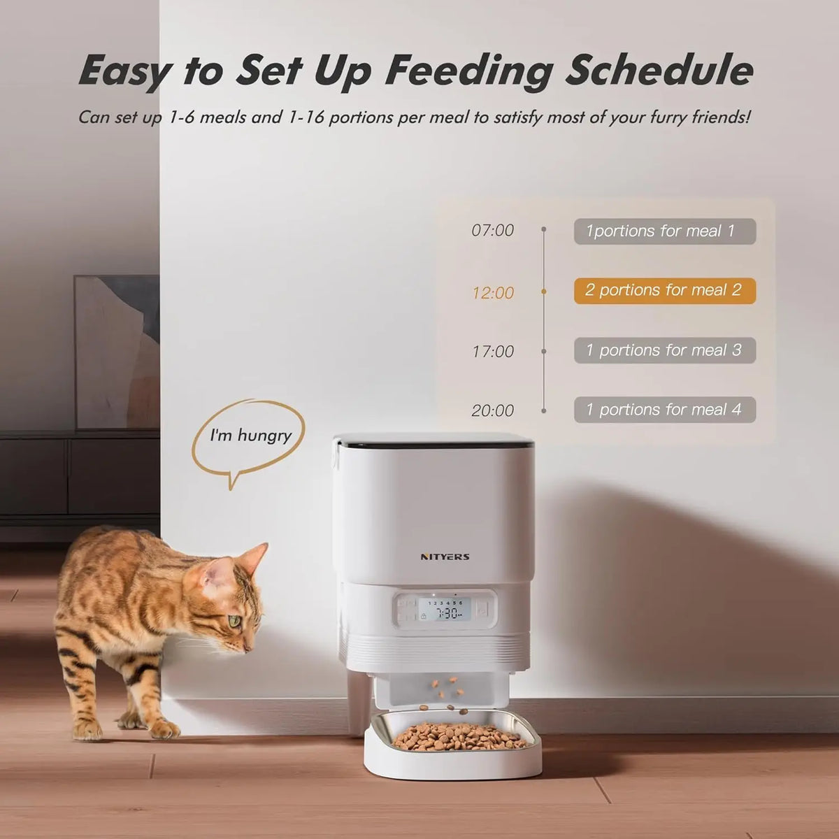 Nityers Automatic Pet Feeder With Timed Portions And Voice Recorder