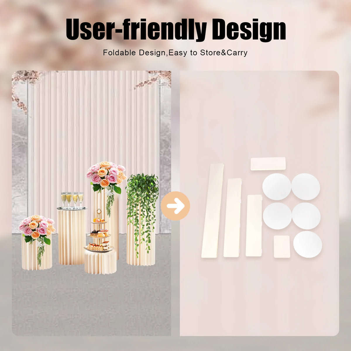Bymaocar Reusable Cardboard Flower Stand Display Holder for Events