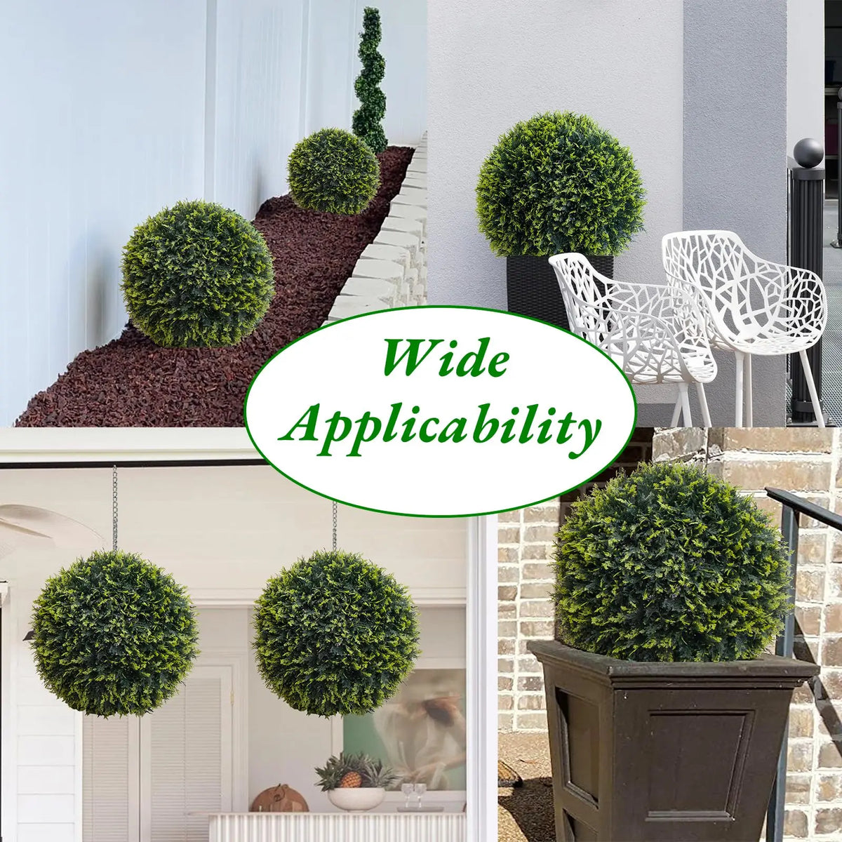 Studyset Artificial Cedar Topiary Balls for Outdoor Home Wedding Decor