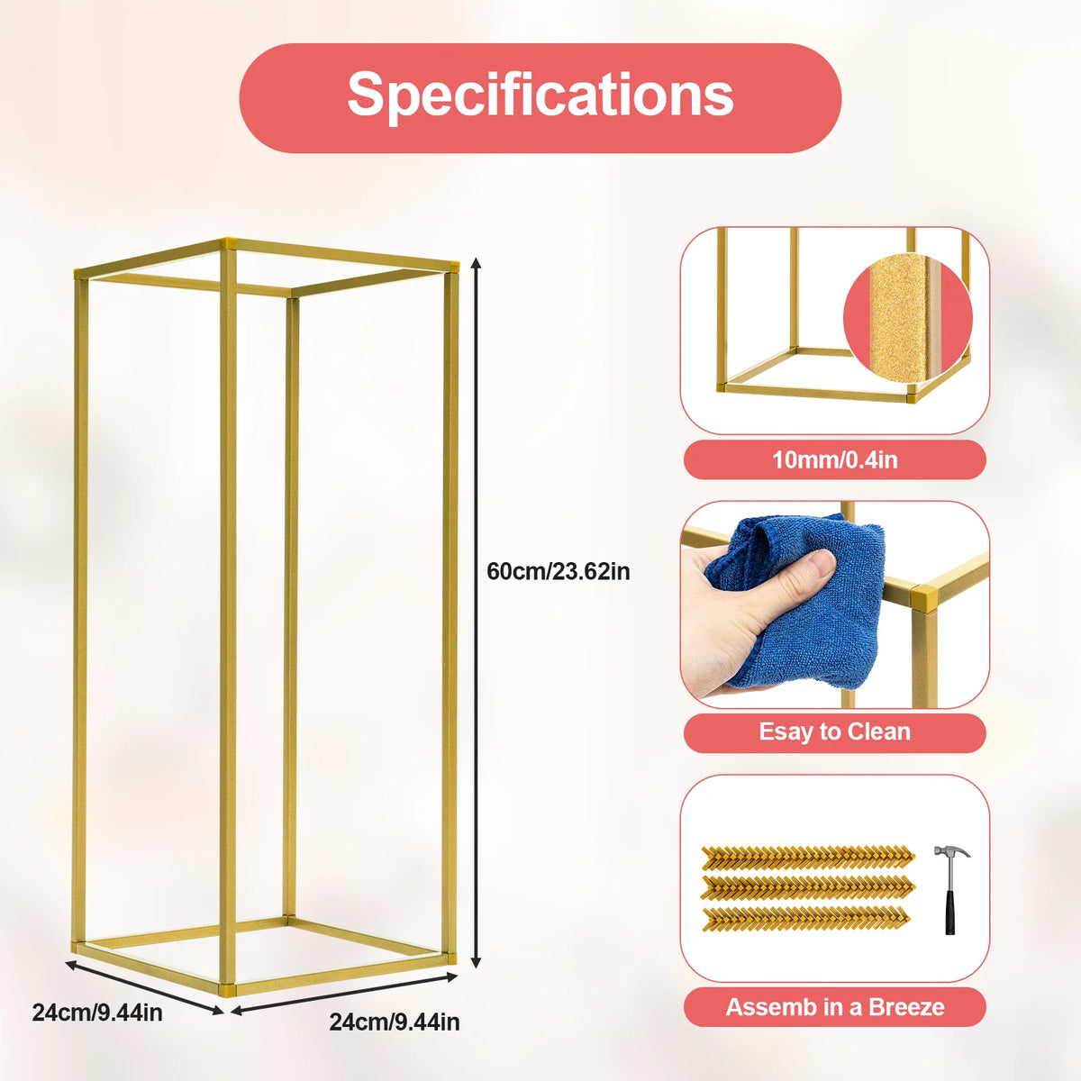 10 Piece Metal Flower Stand Set for Wedding Event Decorations