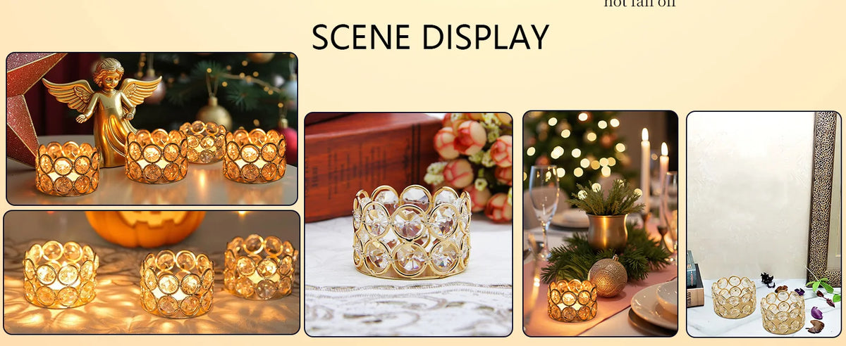 VINCIGANT Crystal Votive Candle Holders for Weddings and Home Decor