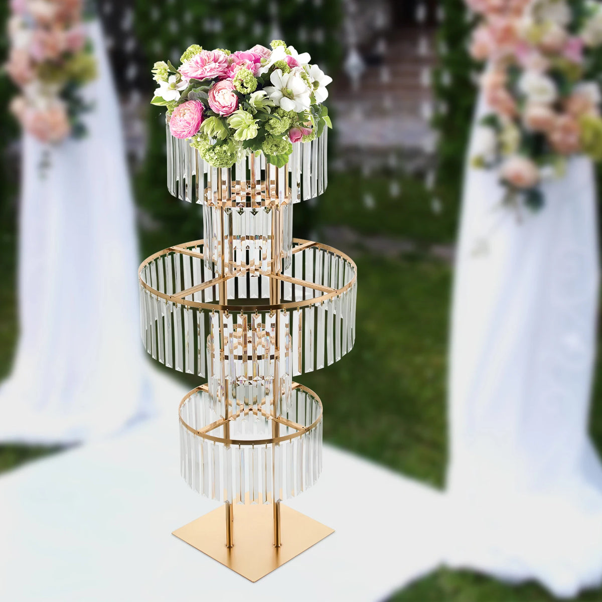 Five Tier Wedding Flower Stand For Elegant Event Centerpieces