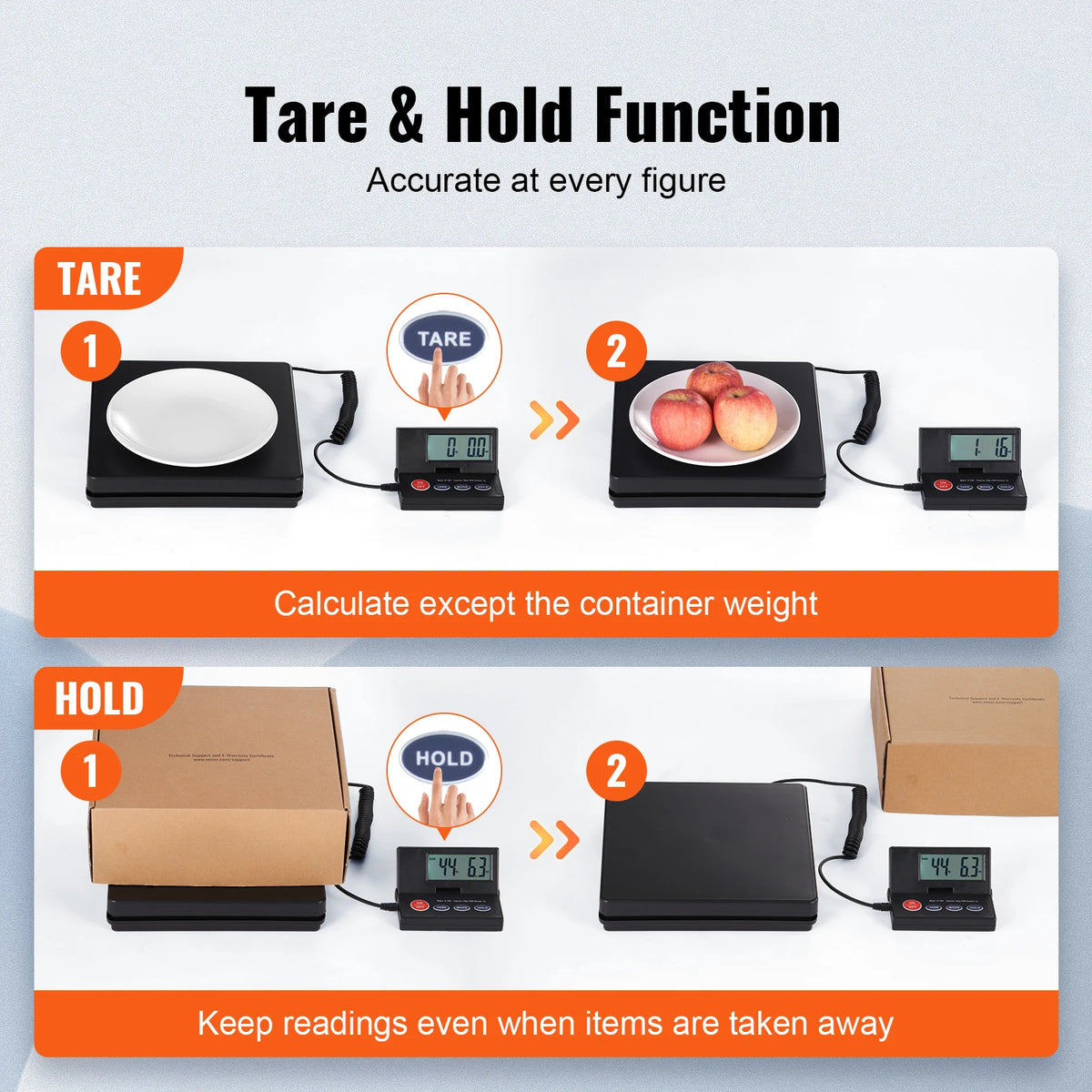 SucceBuy 110 Lb Digital Postal Scale With Timer Foldable LCD