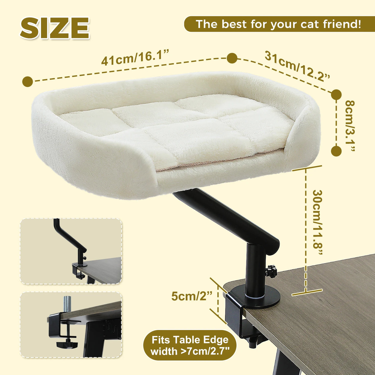 PAWZ Road Cat Desk Bed 360 Rotatable Hammock For Indoor Cats