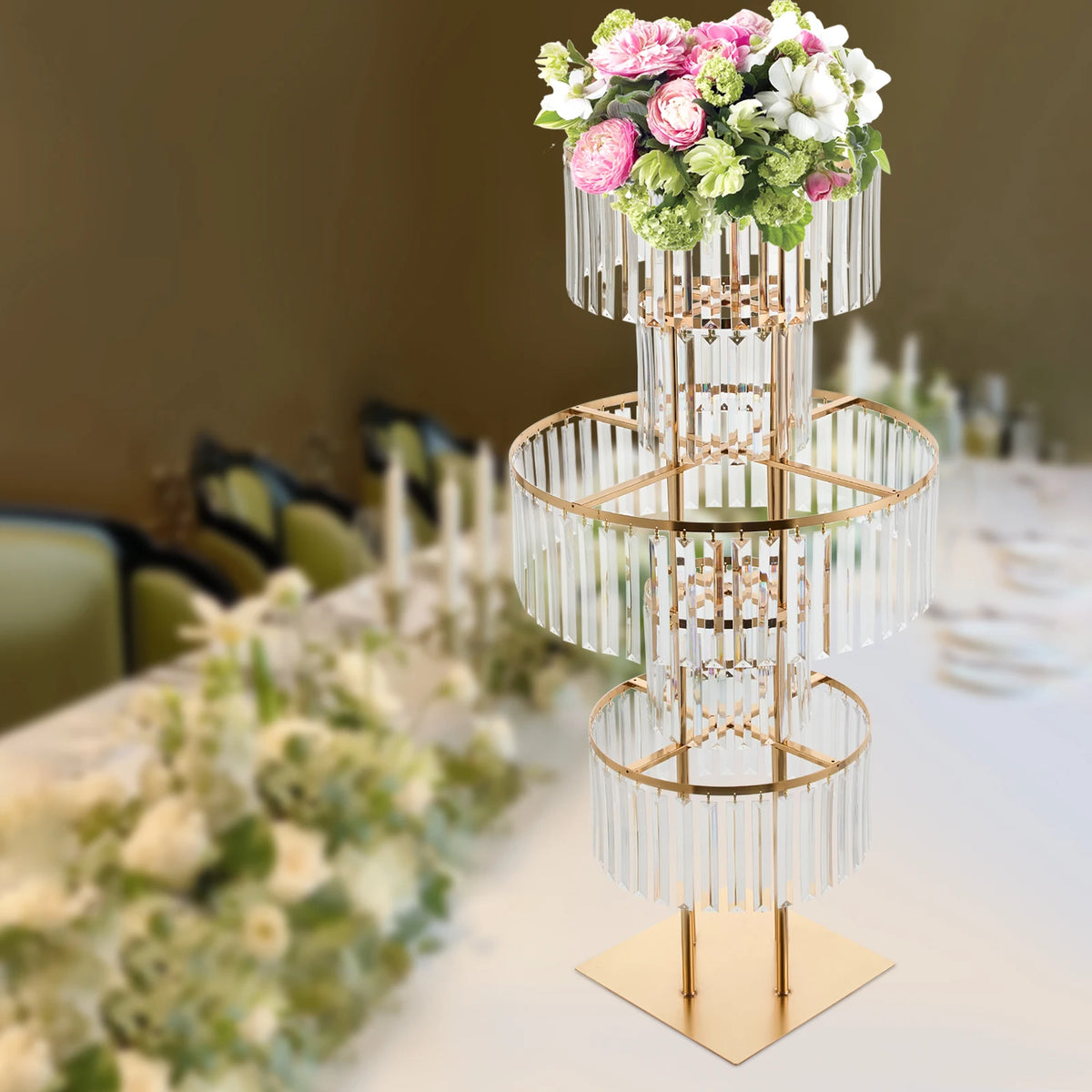 Five Tier Wedding Flower Stand For Elegant Event Centerpieces