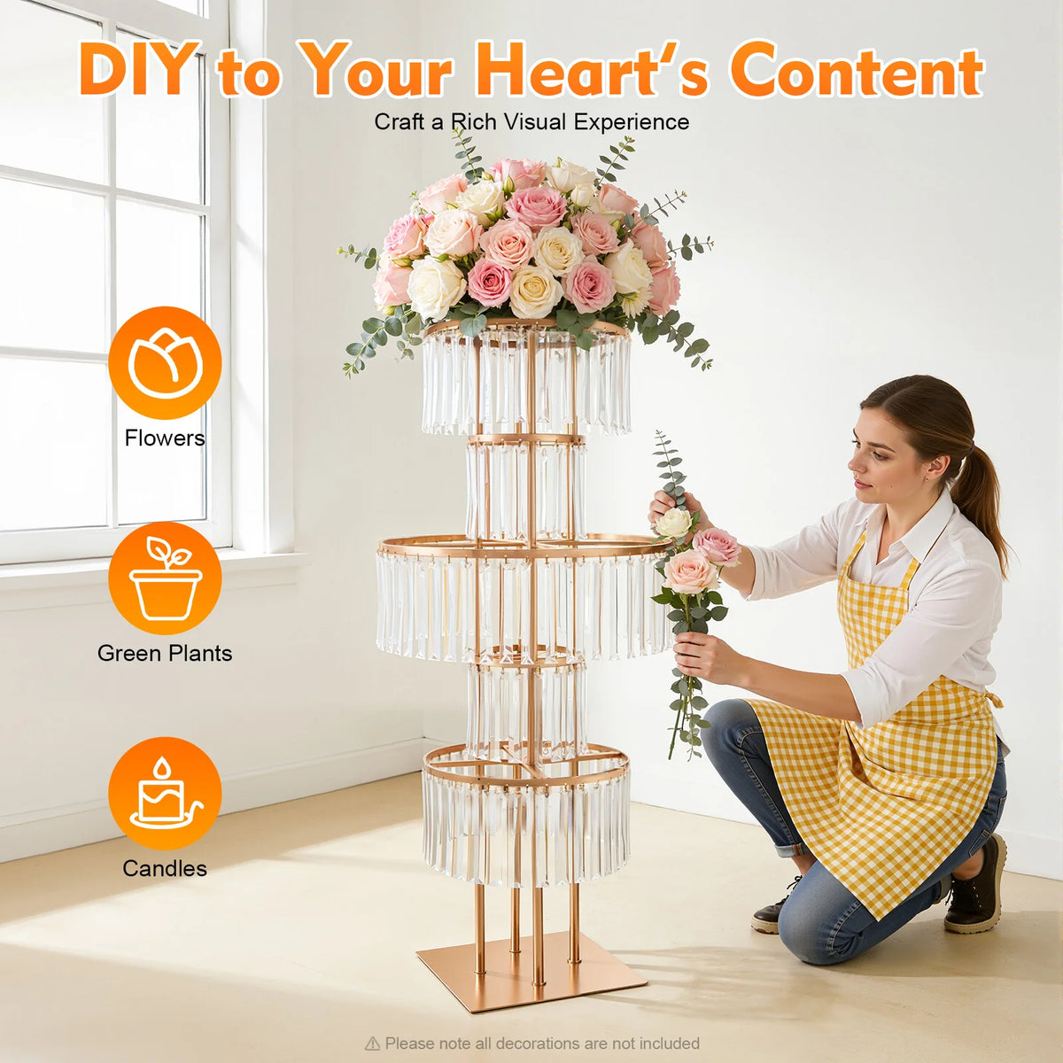 Five Tier Wedding Flower Stand For Elegant Event Centerpieces
