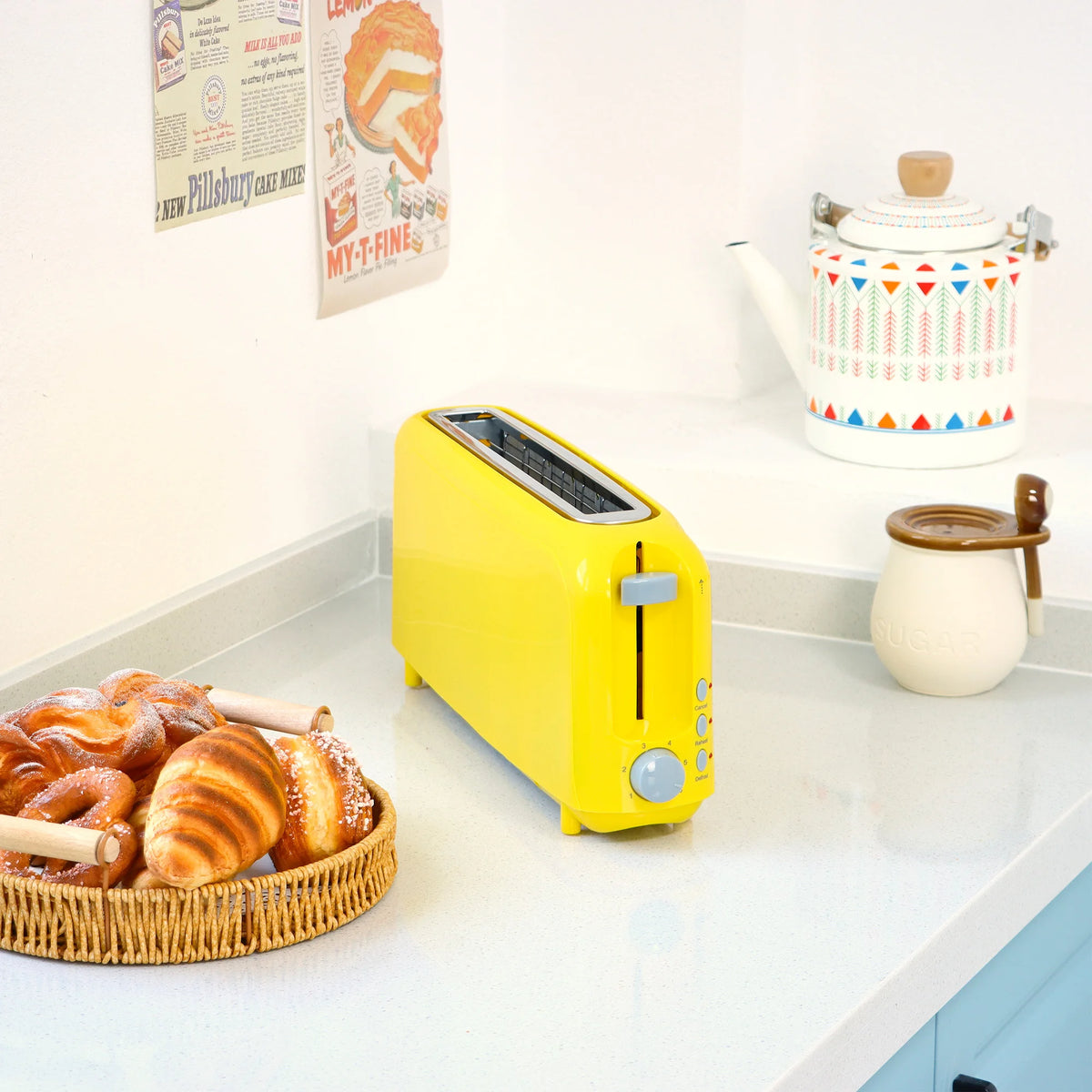 YUKOOL Slim Slot Toaster With Shade Settings, Defrost And Reheat