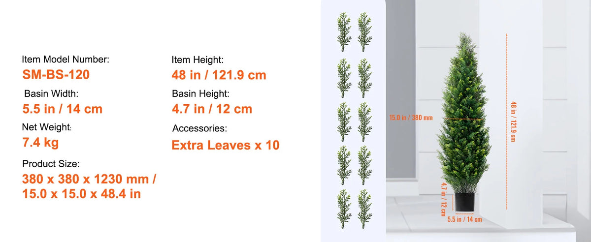 SucceBuy Artificial Cedar Topiary Trees for Home and Garden Decor