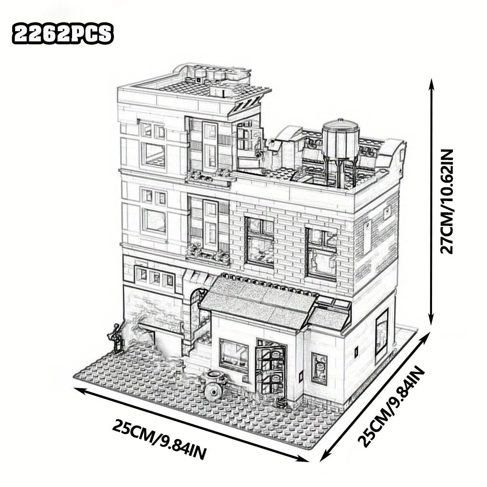 Modular City Corner Jazz Club Hotel Building Blocks Set