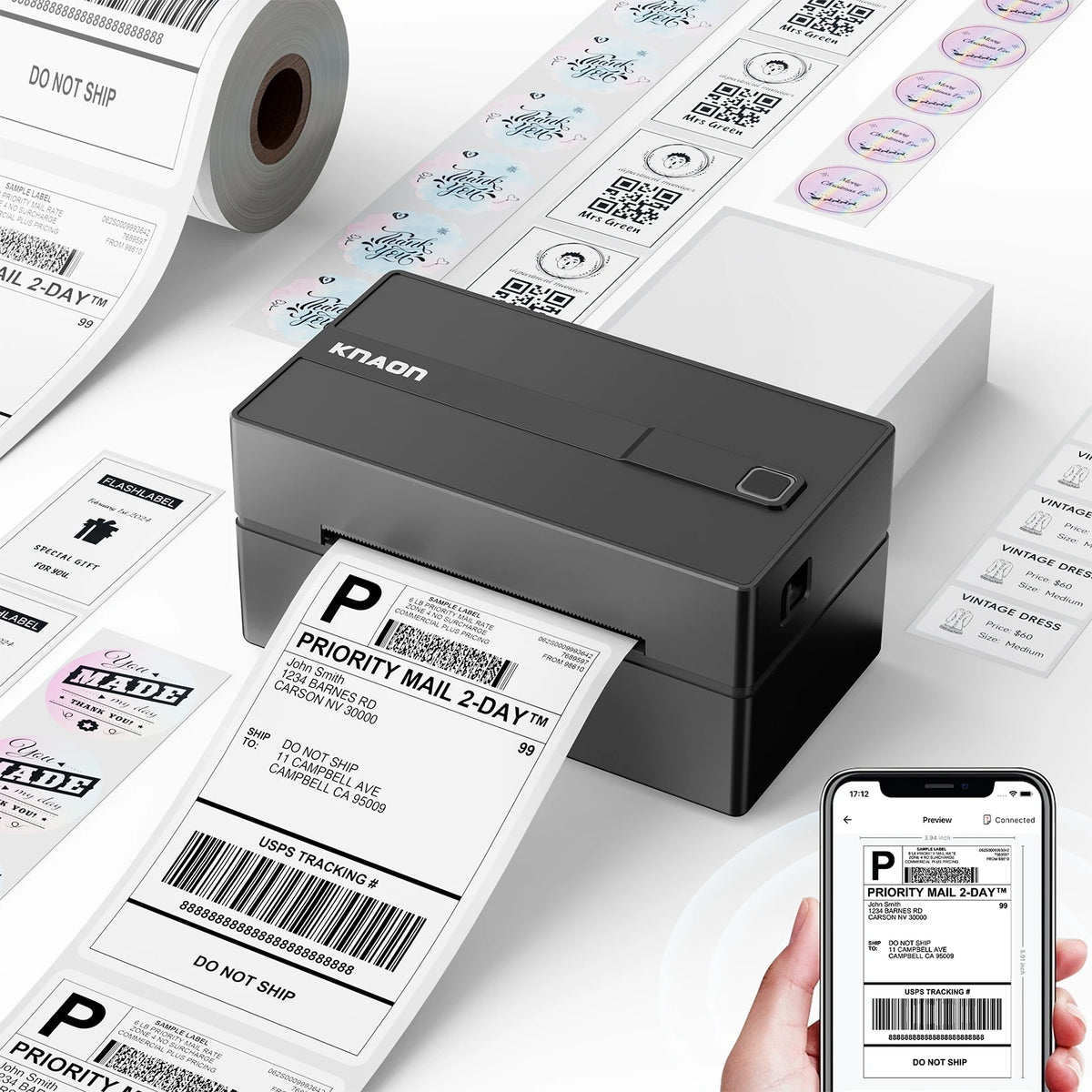 Knaon Thermal Label Printer For Shipping Labels