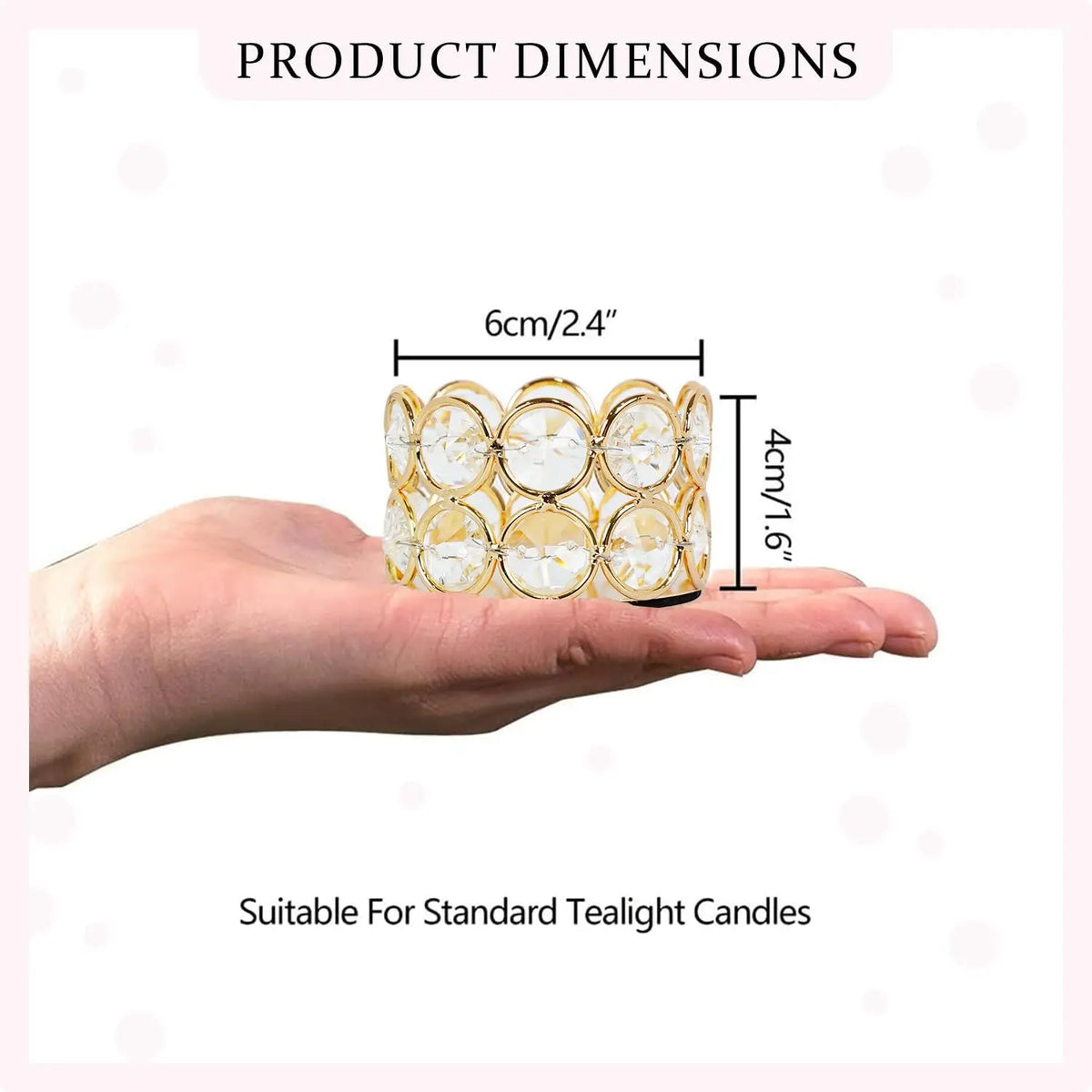 VINCIGANT Crystal Votive Candle Holders for Weddings and Home Decor