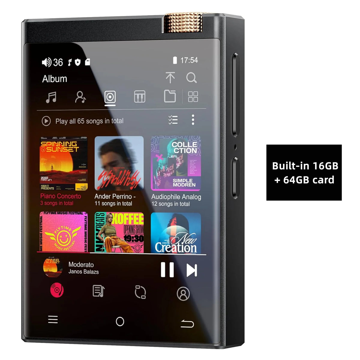 Oilsky High Resolution MP3 Player With Bluetooth WiFi DSD Lossless