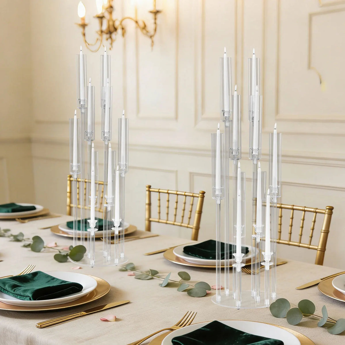 VINCIGANT Acrylic Candelabra Candle Holder Wedding Table Centerpiece Home Decor