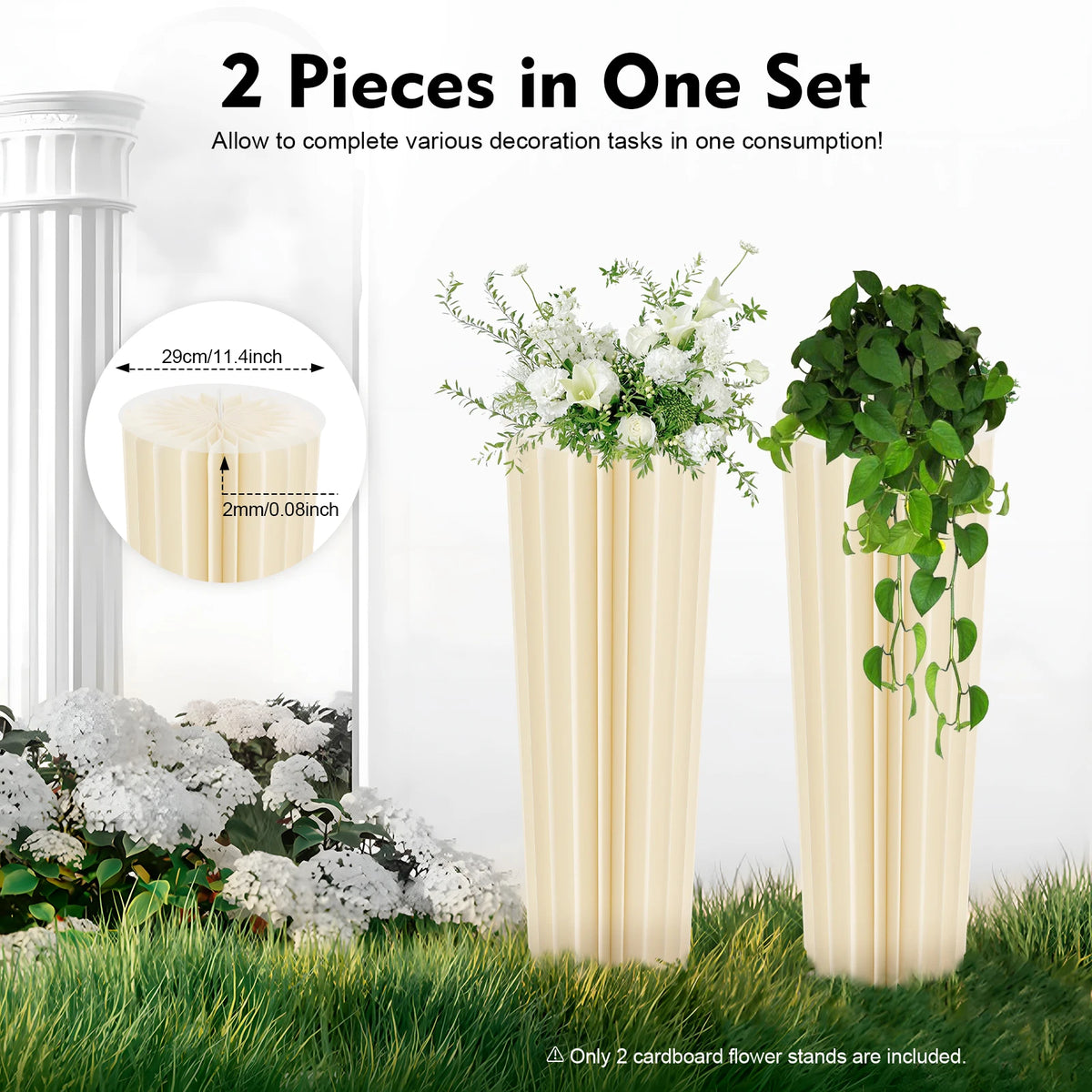 Reusable Foldable Honeycomb Cardboard Wedding Flower Stand Display Pedestal