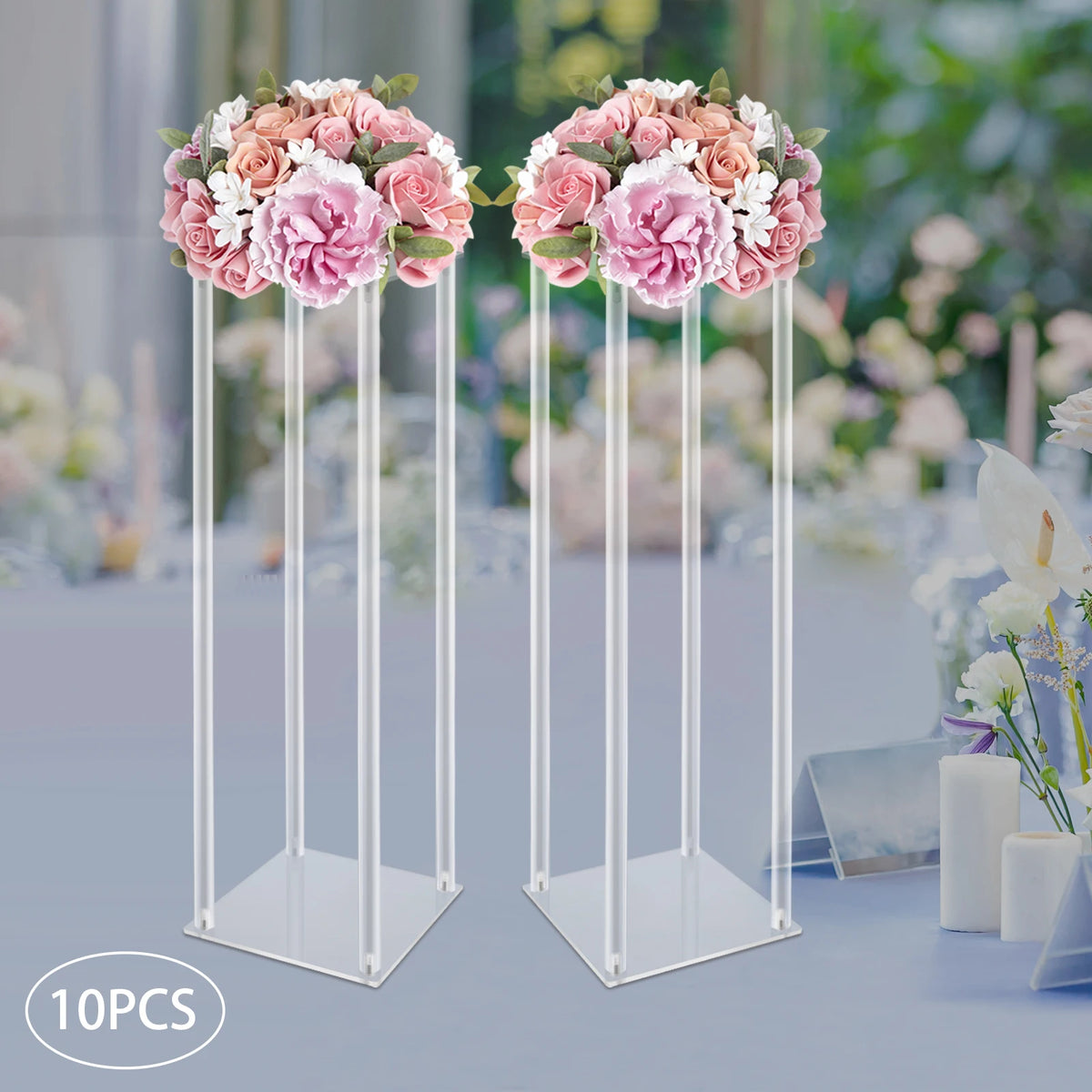 Acrylic Wedding Flower Stands Set for Elegant Event Centerpieces