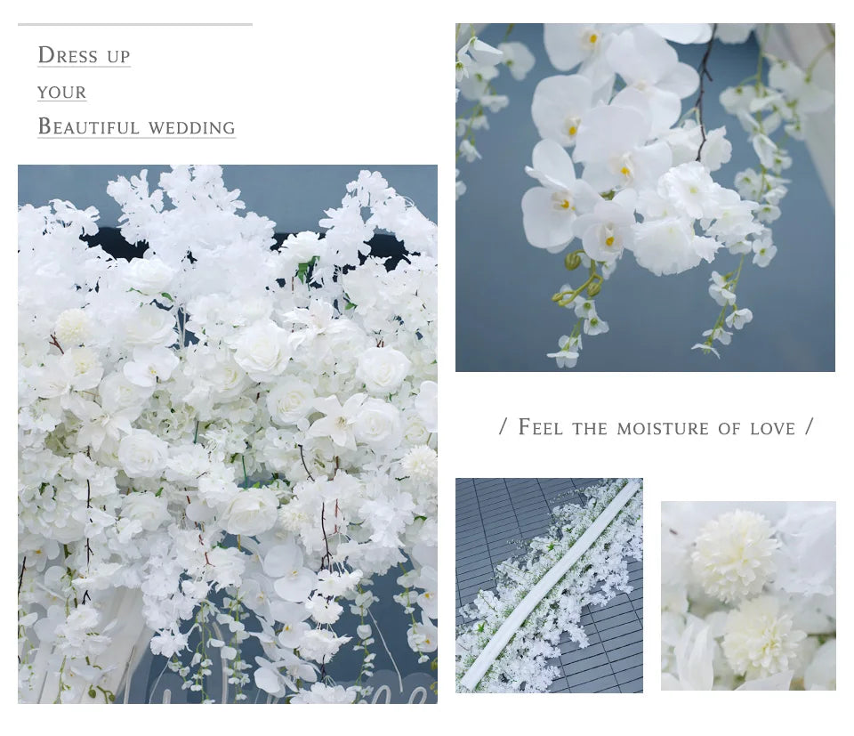 Angela Flower Hanging Cherry Blossom Wisteria Wedding Backdrop Floral Decor