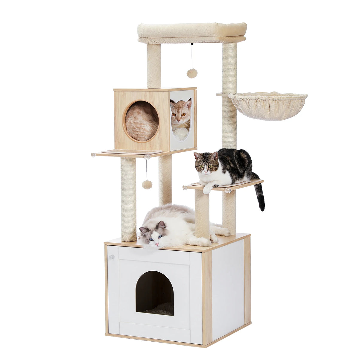 PAWZ Road Cat Tree With Litter Box Enclosure And Cabinet