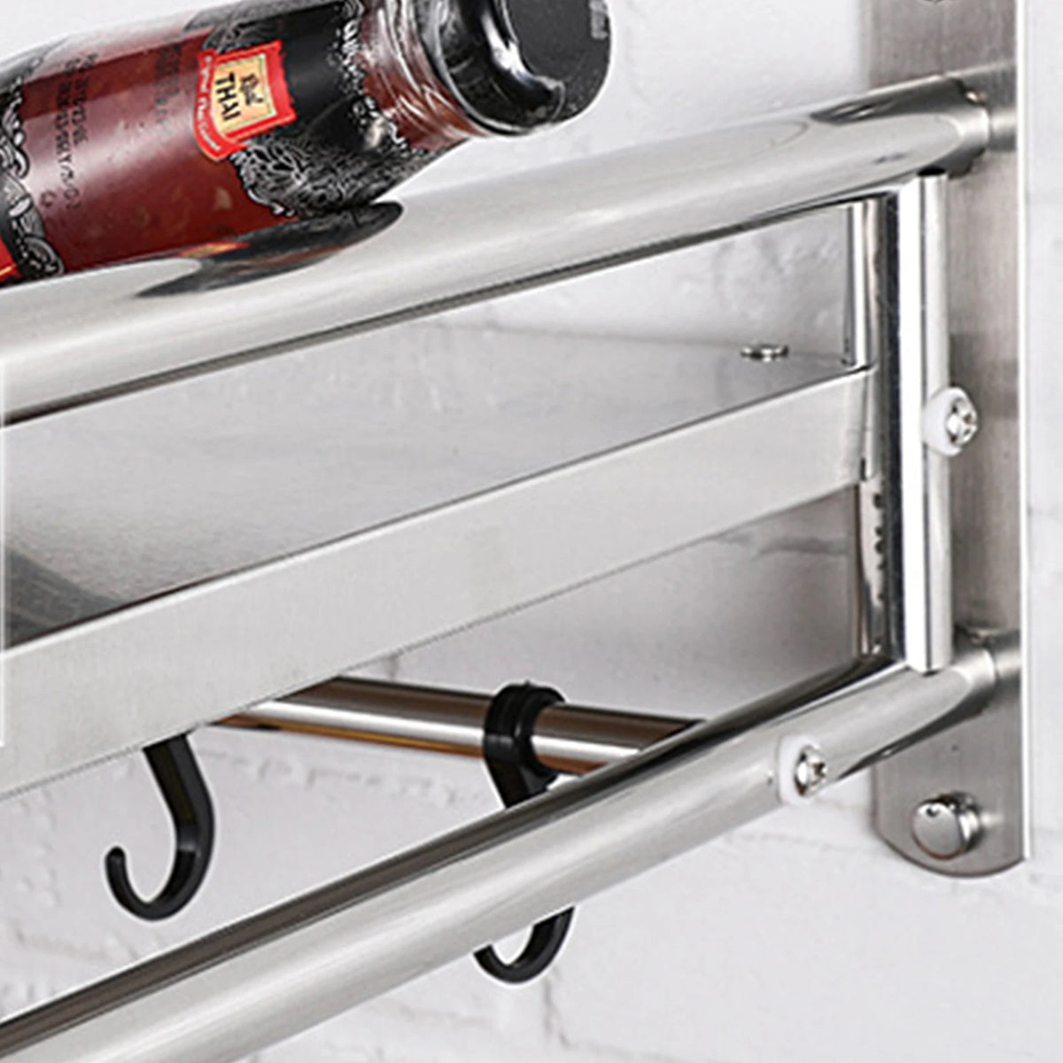 Stainless Steel Wall Mounted Microwave Oven Rack Kitchen Shelf
