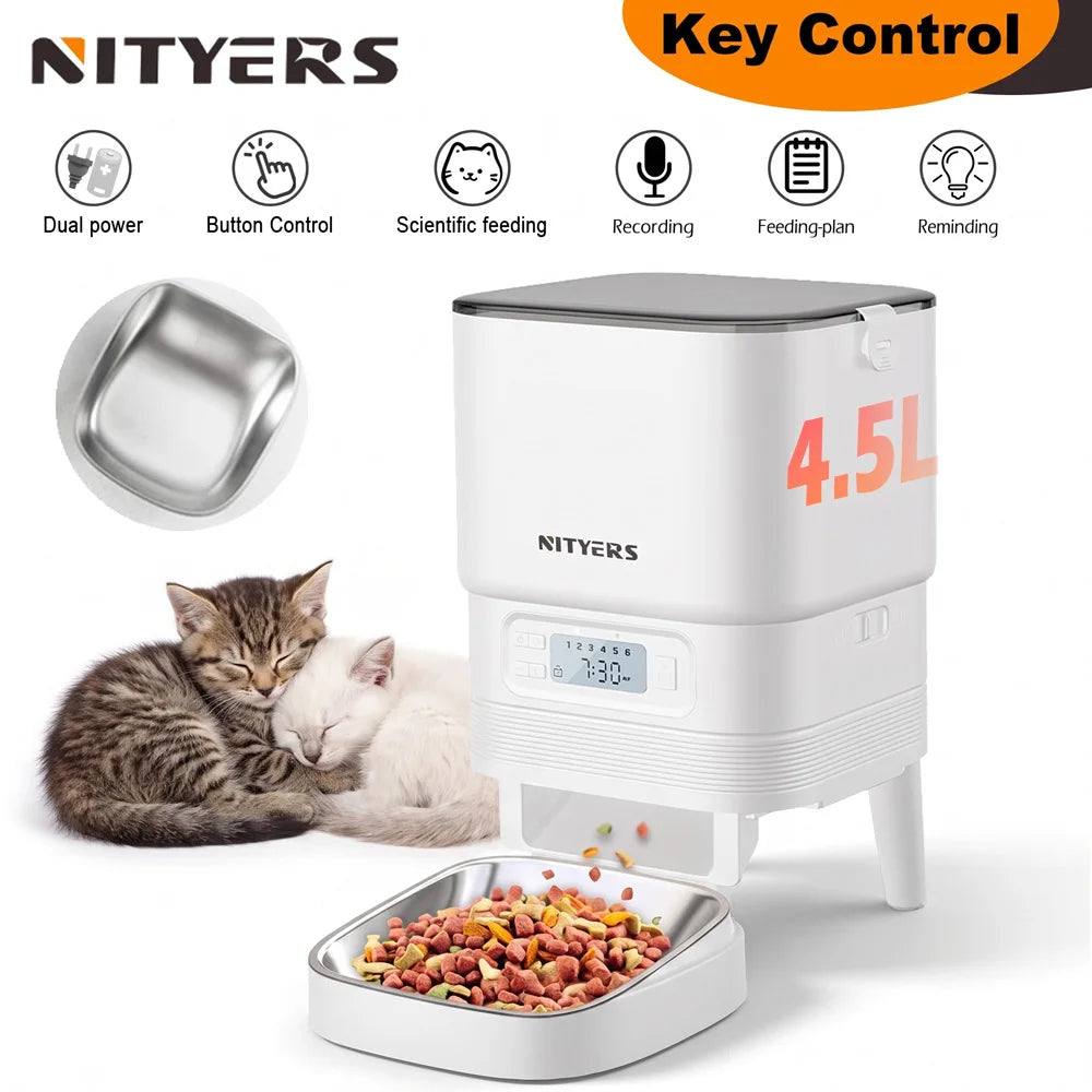 Nityers Automatic Pet Feeder With Timed Portions And Voice Recorder