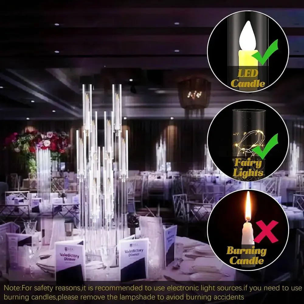 VINCIGANT Acrylic Candelabra Candle Holder Wedding Table Centerpiece Home Decor