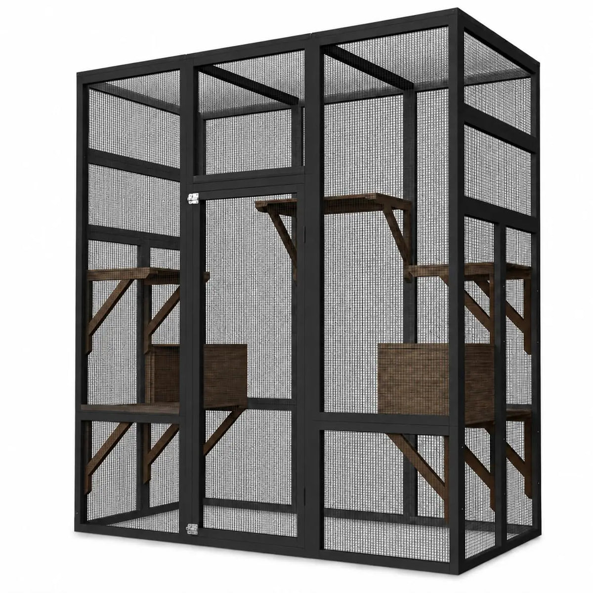 HiMISS Outdoor Wooden Cat Enclosure With Waterproof UV Roof