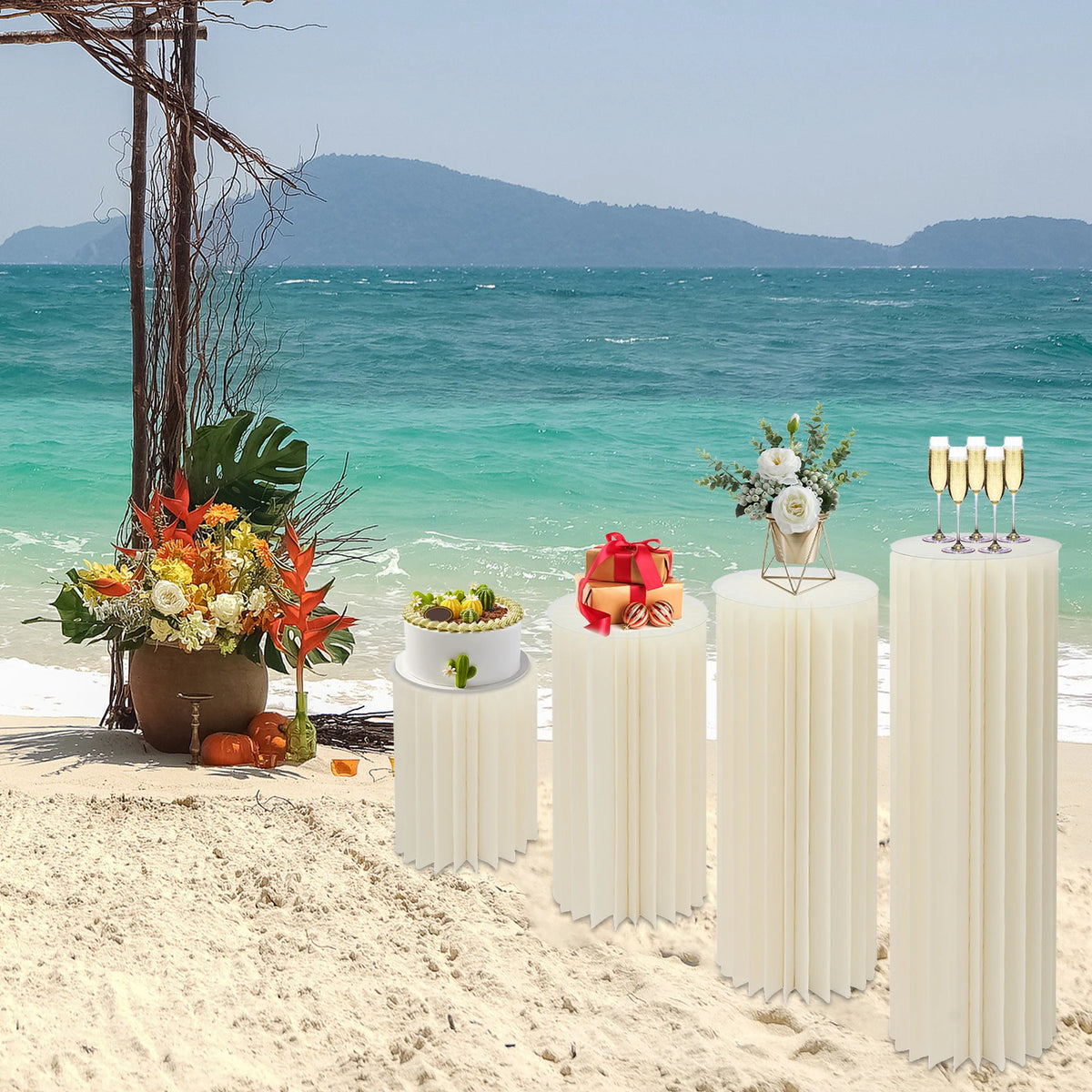 Foldable Cardboard Flower Stand Set for Wedding and Party Displays