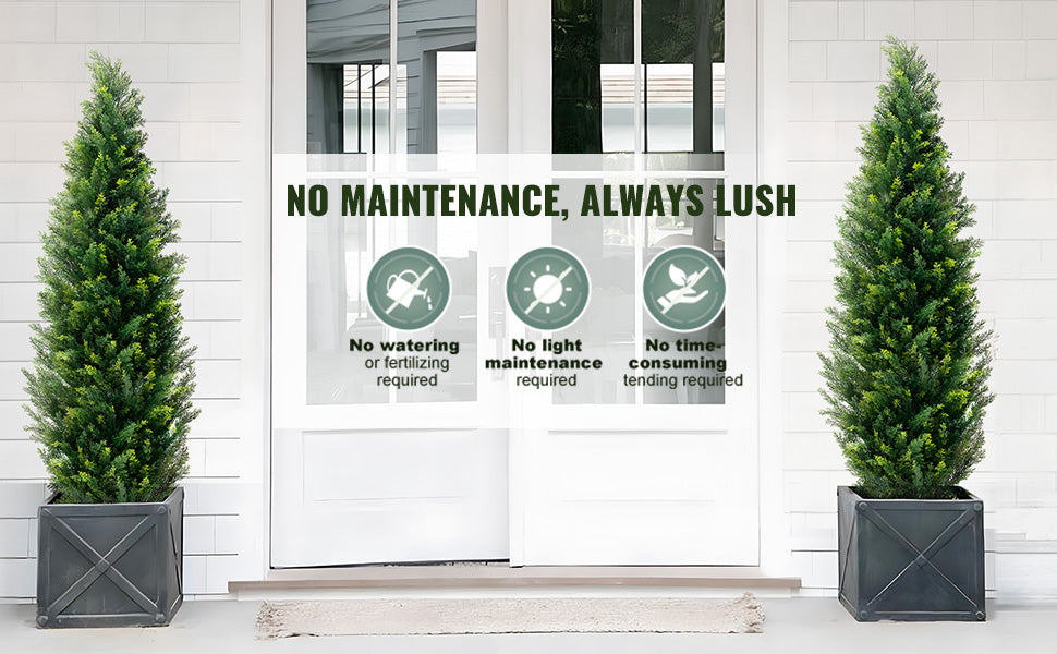 SucceBuy Artificial Cedar Topiary Trees for Home and Garden Decor