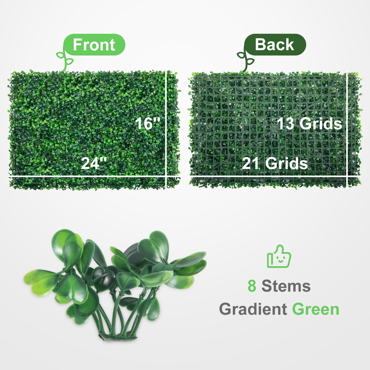 SucceBuy Artificial Boxwood Hedge Panels for Outdoor Wall Decor