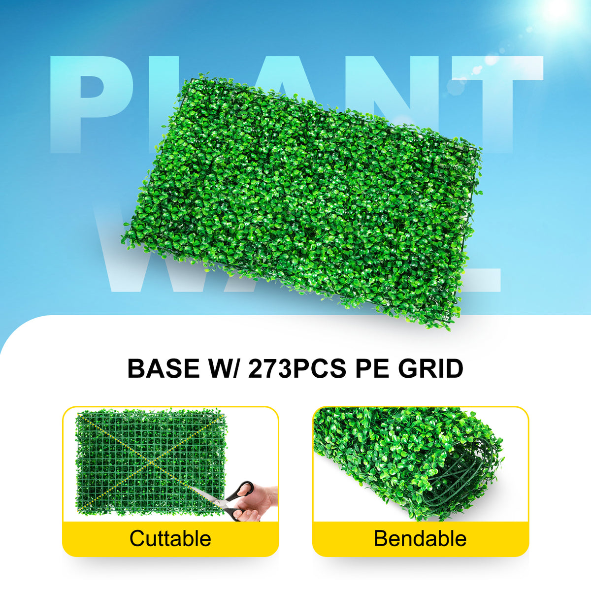 SucceBuy Artificial Boxwood Hedge Panels for Outdoor Privacy and Decor