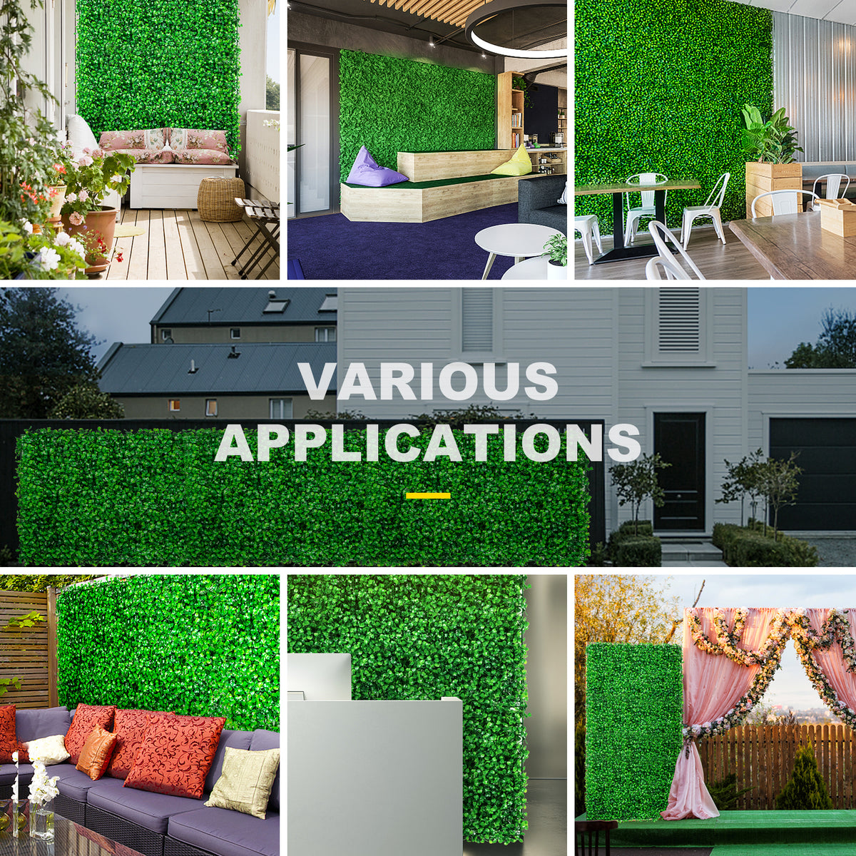 SucceBuy Artificial Boxwood Hedge Panels for Outdoor Privacy and Decor